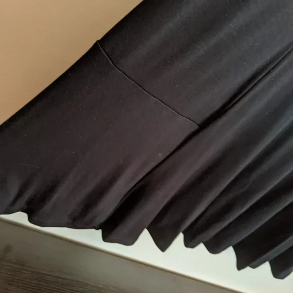 New Donna Rico Black knit low flared hem drop waist dress, size 2X - Picture 5 of 6
